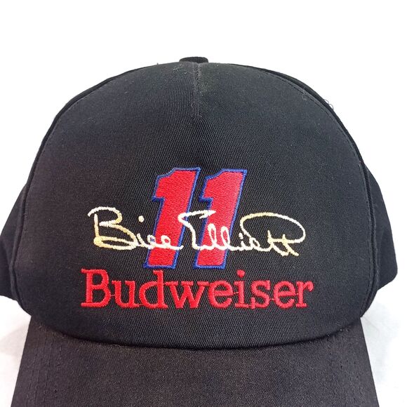 Budweiser Racing Bill Elliott #11 Snapback Cap – Black Hat 6 Panel - Picture 3 of 5